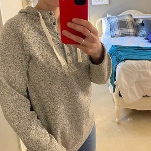 Eddie Bauer quarter button up sweatshirt gray size large warm